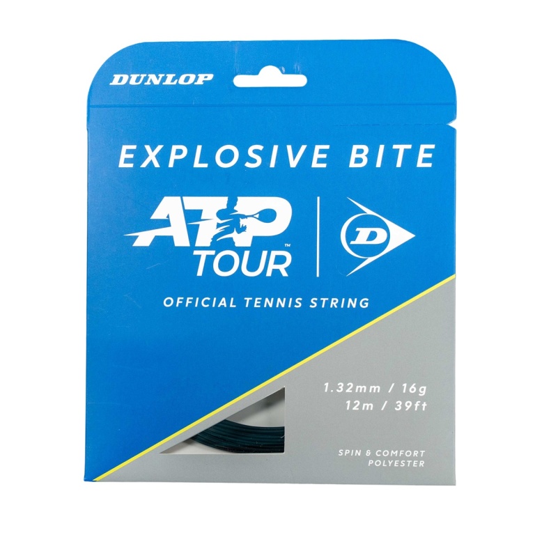 Dunlop Tennis String Explosive Bite (Durability + Spin) ATP Tour black 12m set